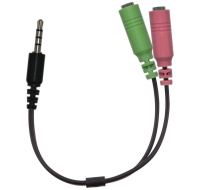 GENIUS audio adaptér 2x female 3,5mm jack na 1x male 3,5" jack