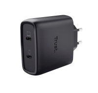 TRUST napájecí adaptér MAXO 65W 2-Port, USB-C, černá