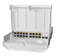 BAZAR - MikroTik Cloud Router Switch CRS318-16P-2S+OUT, 800MHz CPU, 256MB, 16x10/100/1000 (PoE-out),2xSFP+, vč.L5, venko