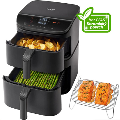 Cosori Turbo Tower horkovzdušná fritéza 10,8 L, keramika, černá