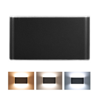 Solight LED venkovní nástěnné osvětlení Modena, 12W, 800lm, 3CCT, černá