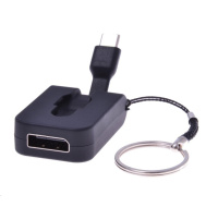 PREMIUMCORD Adaptér USB 3.1 Typ-C male na DisplayPort female,zasunovací kabel a kroužek na klíče