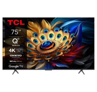 TCL 75C655 75" TV, 4K Ultra HD, QLED, Google TV, HDR, Bluetooth, WiFi, reproduktory ONKYO 2.1 se subwooferem