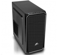 EVOLVEO Shaw 2, case mATX, 1x 120 mm ventilátor, přední mesh panel, prachový filtr, bez zdroje, černá