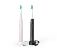 Philips HX3675/15 Sonicare elektrický zubní kartáček, sonický, časovač, tlakový senzor, 2 kusy, růžová a černá