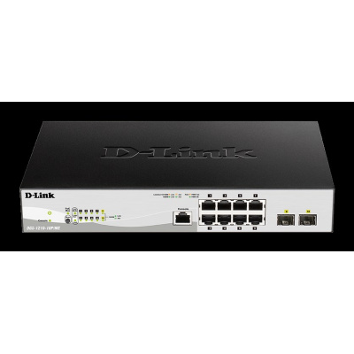 D-Link DGS-1210-10P/ME/E 10-port 10/100/1000 Gigabit PoE Smart Switch including 2 SFP Metro Ethernet