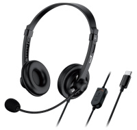GENIUS sluchátka HS-230U, USB-C, 2.4m, černá