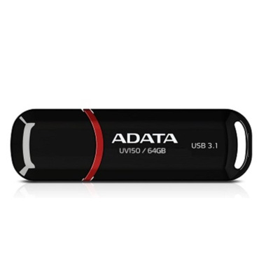 ADATA Flash Disk 64GB UV150, USB 3.1 Dash Drive (R:90/W:20 MB/s) černá