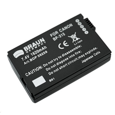 Braun akumulátor CANON BP-315, 1620mAh