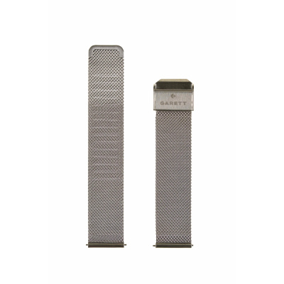 Garett řemínek 18 mm, stříbrný kovový