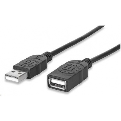 MANHATTAN Kabel USB 2.0 A-A prodlužovací 3m (černý)