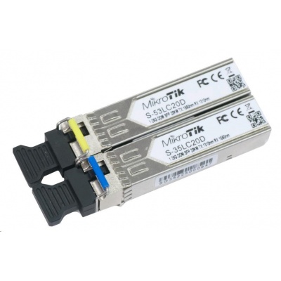 MikroTik SFP (miniGBIC) modul S-35/53LC20D, SM, 20km, 1.25G