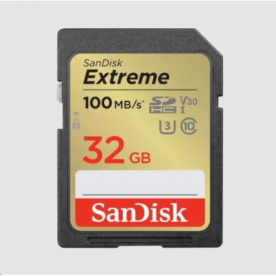 SanDisk SDHC karta 32GB Extreme (100 MB/s Class 10, UHS-I U3 V30)