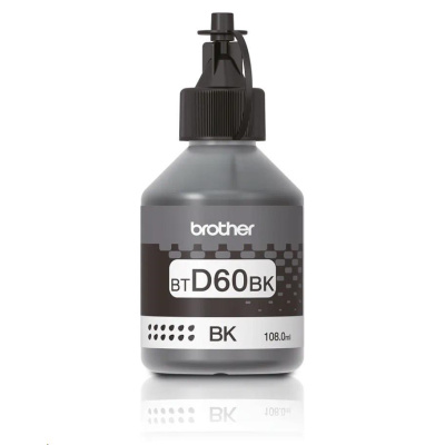 BAZAR - BROTHER INK BT-D60BK black pro T4xx, T5xx, T7xx, T9xx cca 6000 stránek, bezpigmentový - INKTANK - Poškozený obal
