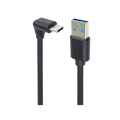 PremiumCord Kabel USB typ C/M zahnutý konektor 90° - USB 3.0 A/M, 3m
