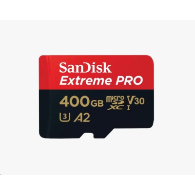 SanDisk micro SDXC karta 400GB Extreme PRO (200 MB/s Class 10, UHS-I U3 V30) + adaptér