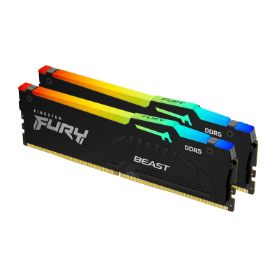 KINGSTON DIMM DDR5 32GB (Kit of 2) 6800MT/s CL34 Non-ECC FURY Beast RGB EXPO, Černá