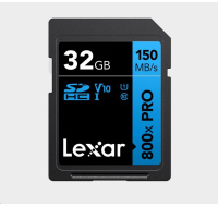 Lexar SDHC 800x Pro UHS-I cards, C10 (V10) U1, R150, 32GB