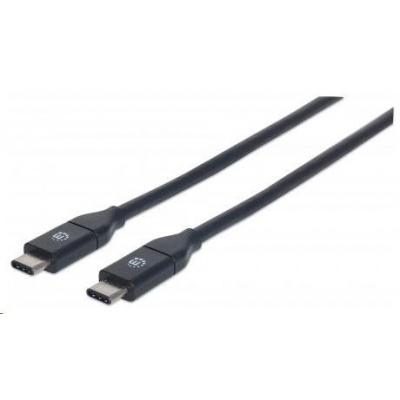 MANHATTAN USB 3.1 Gen2 Cable, Type-C Male / Type-C Male, 50 cm 3A, Black