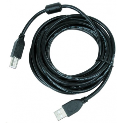 GEMBIRD Kabel USB 2.0 A-B propojovací 4,5m Premium (černý, ferit, zlacené kontakty)