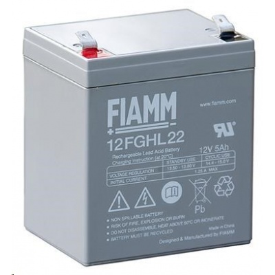 Baterie - Fiamm 12 FGHL 22 (12V/5Ah - Faston 250), životnost 10let