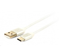GEMBIRD Kabel USB na USB-C kabel (AM/CM), 1,8m, opletený, stříbrný, blister