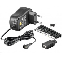 Goobay Univerzální napájecí adaptér 230V/3-12V stejnosměrný 300mA POŠKOZEN OBAL