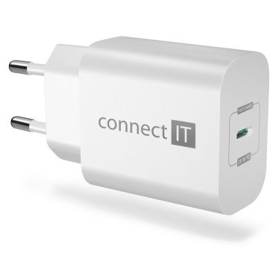 CONNECT IT Voyager2 nabíjecí adaptér 1×USB-C, 25W PD, bílá