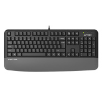 A4tech FK20, multimediální kancelářská klávesnice, CZ/US, USB, šedá