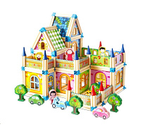2Kids Toys Dřevěná stavebnice Zámek barevný