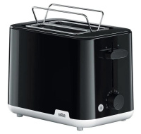 Braun HT1010BK topinkovač, 2 topinky, regulace opékání, opětovný ohřev, rozmrazování, černý