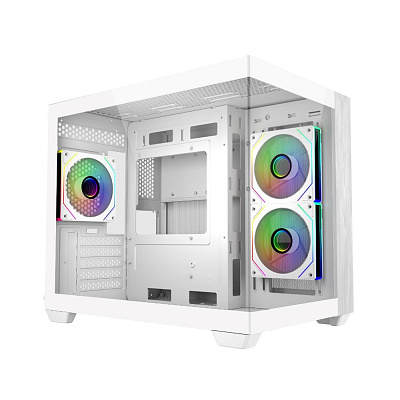 BAZAR Cooler Master case Elite 481 Wood, ATX, Průhledná bočnice, 3x 120mm ARGB Fan, Bílá