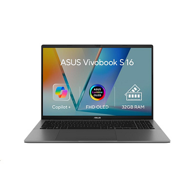 ASUS NTB Vivobook S 16 (M3607GA-OLED078X), Ryzen AI 9 H 465, 16" 1920 x 1200, 32GB, 1TB SSD, Radeon, W11 Pro, Gray