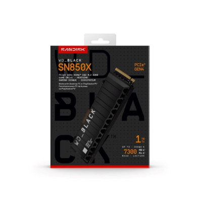 WD BLACK SSD NVMe 1TB PCIe SN850X Powered by SanDisk, Gen4, (R:7300, W:6300MB/s), Chladič