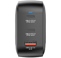 VERBATIM GaN Nabíječka Mini GaN 100W, 2xUSB-C, 1xUSB-A, černá