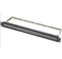 XtendLan Patch panel, 19'', 24 portů, vyjmutelné keystone, Cat6a, stíněný