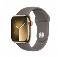 APPLE Watch Series 9 GPS + Cellular 45mm Gold Stainless Steel Case with Clay Sport Band - M/L