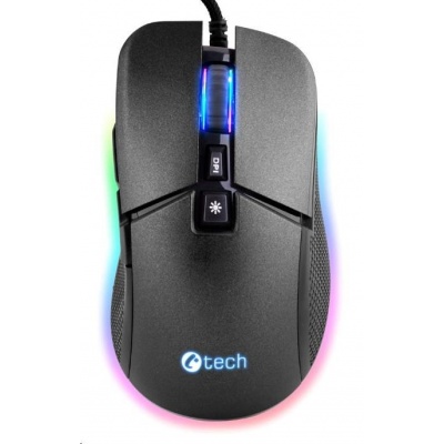 C-TECH herní myš Dawn, casual gaming, 6400 DPI, RGB podsvícení, USB