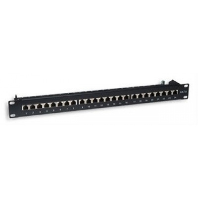 Intellinet Patch panel 24 port Cat6, stíněný STP, černý