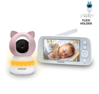 EVOLVEO Baby Monitor N5, Set videochůvičky s 360° dohledem, obousměrnou komunikací a ukolébavkami, růžová