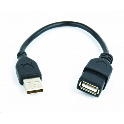 GEMBIRD USB kabel, A-A 15cm 2.0, prodlužovací, HQ Black, zlacené kontakty