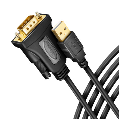 AXAGON ADS-1PQN, USB-A 2.0 - sériový RS-232 DB9-M FTDI adaptér / kabel 1.5m