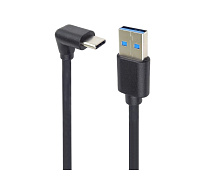 PremiumCord Kabel USB typ C/M zahnutý konektor 90° - USB 3.0 A/M, 1m