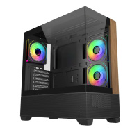 BAZAR - Cooler Master case Elite 690 Wood, ATX, Průhledná bočnice, 3x 120mm ARGB Fan, Černá - Poškozený obal (Komplet)