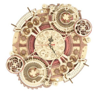 RoboTime 3D dřevěné mechanické puzzle Hodiny s kalendářem