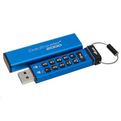 Kingston 4GB USB 3.0 DataTraveler 2000 s klávesnicí a 256bitovým šifrováním