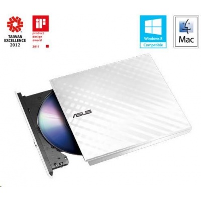 ASUS DVD Writer SDRW-08D2S-U LITE/WHITE, External Slim DVD-RW, white, USB