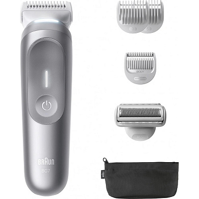 Braun BG7550 tělový zastřihovač, 4 nástavce, 100% omyvatelný, technologie SmoothShave, výdrž 100 min, nerezové čepele