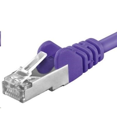 PREMIUMCORD Patch kabel CAT6a S-FTP, RJ45-RJ45, AWG 26/7 2m fialová