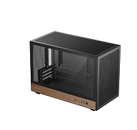 DEEPCOOL Case CH260 WOOD, mATX, Průhledná bočnice, černo-dřevěná